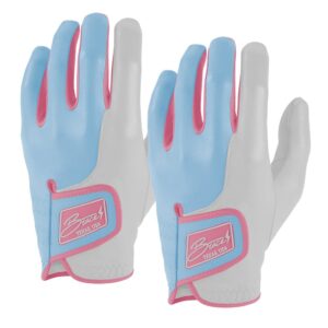 Bryan Bros Creator Series Golf Gloves (On Left, 2-Pack) - Baby Blue/Pink