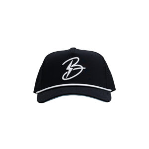 "Flying B" Pre-Curved Golf Rope Hat - Black